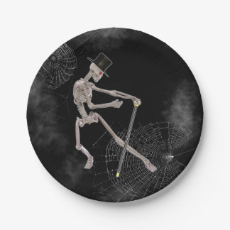 Assiettes En Carton Skeleton de danse éffrayante
