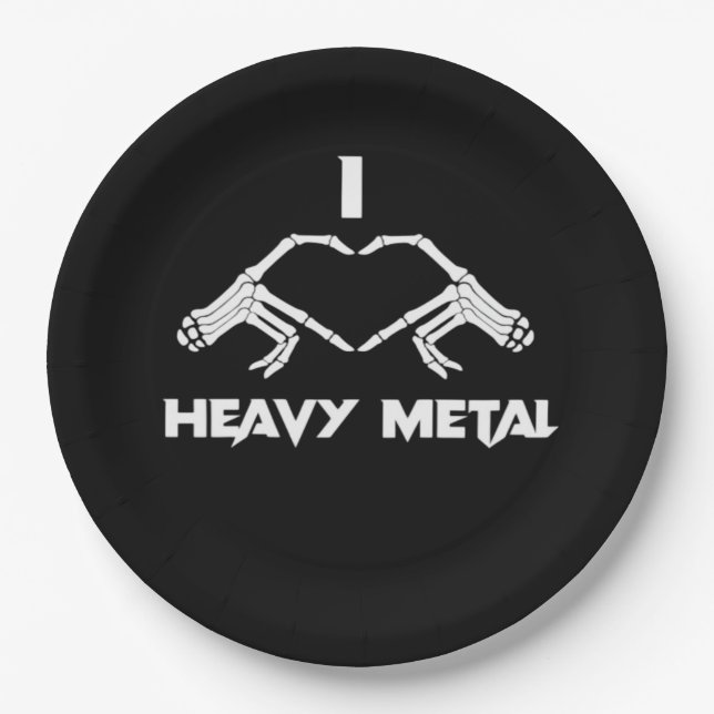 Assiettes En Carton Skeleton Hands Heart - Drôle Halloween (Devant)