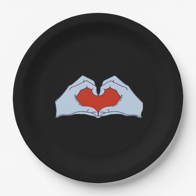 Assiettes En Carton Skeleton Heart Hands Classic & Basic Halloween (Devant)