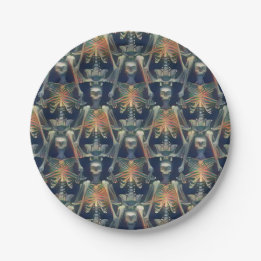 Assiettes En Carton Skeletons Motif Cool Éffrayant Halloween Party