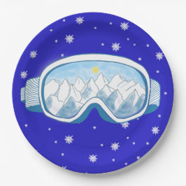 Assiettes En Carton Ski Goggers Snowflake Dance
