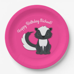 Assiettes En Carton Skunk Anniversaire Fête Enfants Plaques de papier 