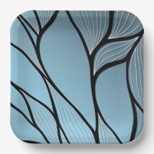 Assiettes En Carton Sky Blue Hues Creative Leave Motif
