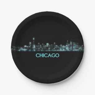 Assiettes En Carton Skyline de Chicago