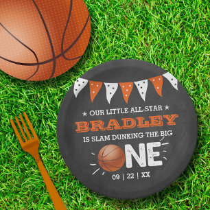 Assiettes En Carton Slam Dunking The Big One   Basketball 1er annivers