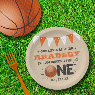 Assiettes En Carton Slam Dunking The Big One   Basketball 1er annivers