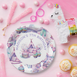 Assiettes En Carton Sleepover Fille Anniversaire mignon Personnalisé