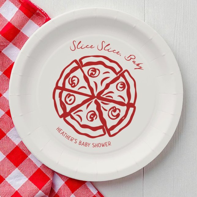 Assiettes En Carton Slice Baby Pizza Ciao Baby shower (Créateur téléchargé)
