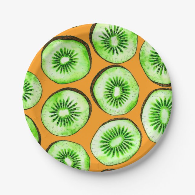 Assiettes En Carton Slices Kiwi (Devant)
