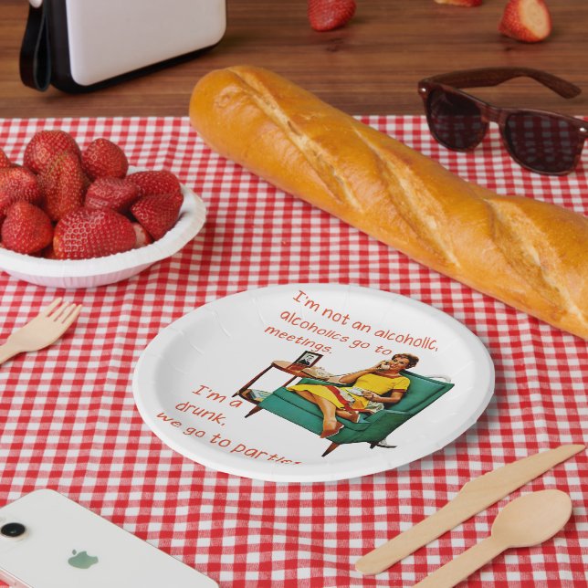 Assiettes En Carton SlipperyJoe socialiser la fête de la boisson vinta (Pique-nique)