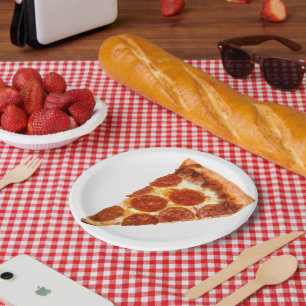 Assiettes En Carton SlipperyJoe's classique pepperoni pizza tranche fo