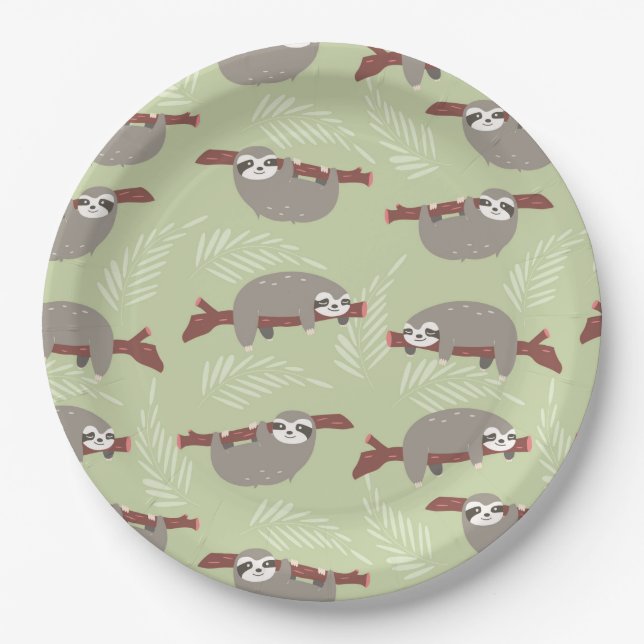 Assiettes En Carton Sloth (Devant)