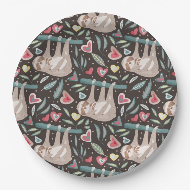 Assiettes En Carton Sloth (Devant)