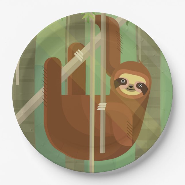 Assiettes En Carton Sloth (Devant)