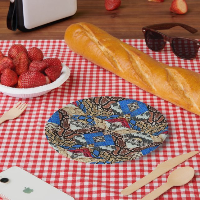 Assiettes En Carton Snake Skin Pattern  (Pique-nique)