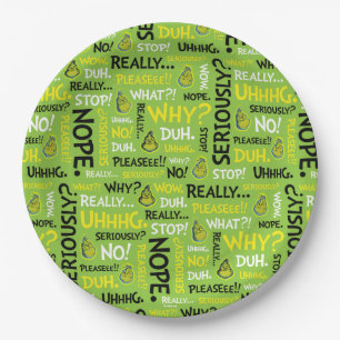 Assiettes En Carton Snarky Grinch Modèle de phrase Grinch Snarky