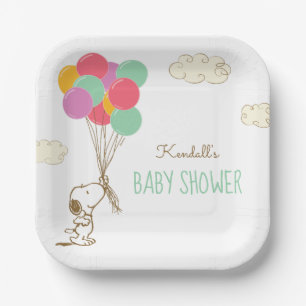 Assiettes En Carton Snoopy et ballons   BABY SHOWER