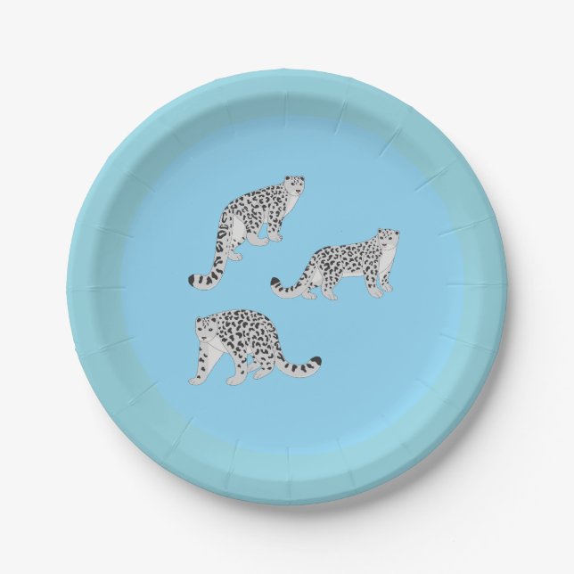 Assiettes En Carton Snow Leopards (Devant)