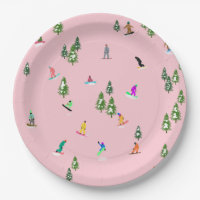 Snowboarders rose Illustration du snowboard
