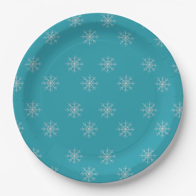 Assiettes En Carton Snowflake  (Devant)