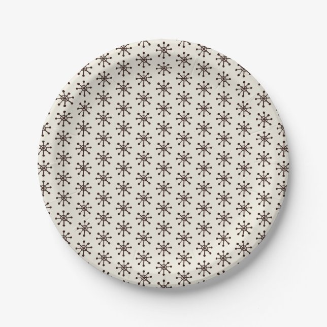 Assiettes En Carton Snowflake Motif Holiday Essentials Plaque en papie (Devant)