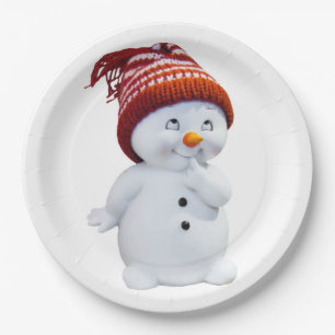 ASSIETTES EN CARTON SNOWMAN JOUEUR