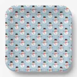 Assiettes En Carton Snowman pattern