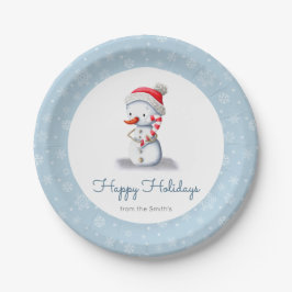 Assiettes En Carton Snowman personnalisé