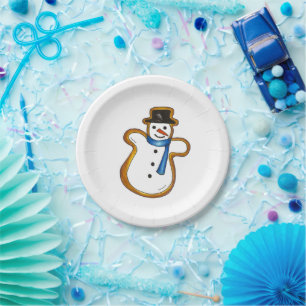 Assiettes En Carton Snowman Winter Sucre Cookie Noël Hanoukka