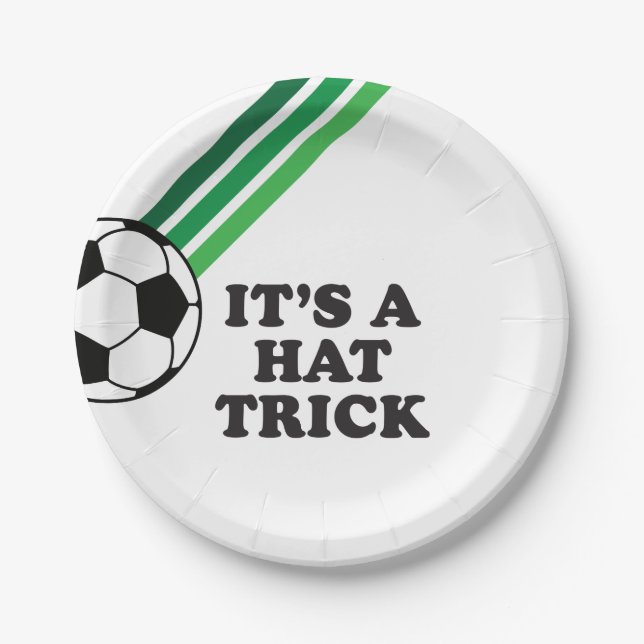 Assiettes En Carton Soccer Green Stripes Casquette Trick 3e anniversai (Devant)