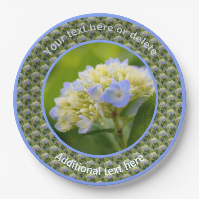 Assiettes En Carton Soft Hydrangea Flower Personnalisé Party (Devant)