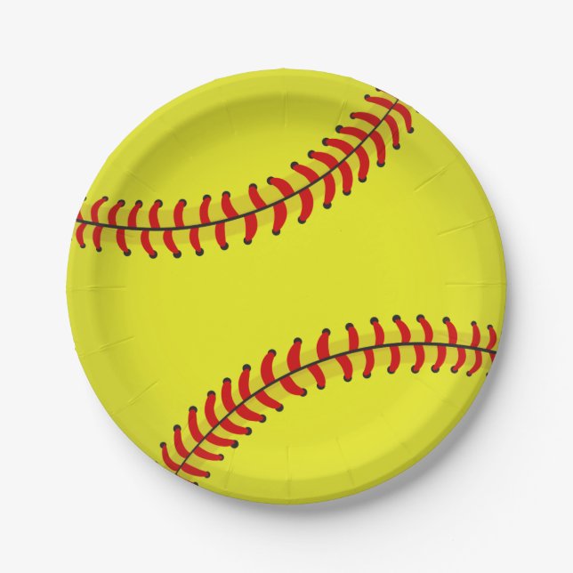 Assiettes En Carton Softball (Devant)