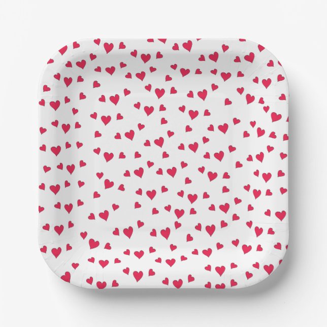 Assiettes En Carton Soigné chic Coeurs Whimsical tendance Fun Party (Recto)