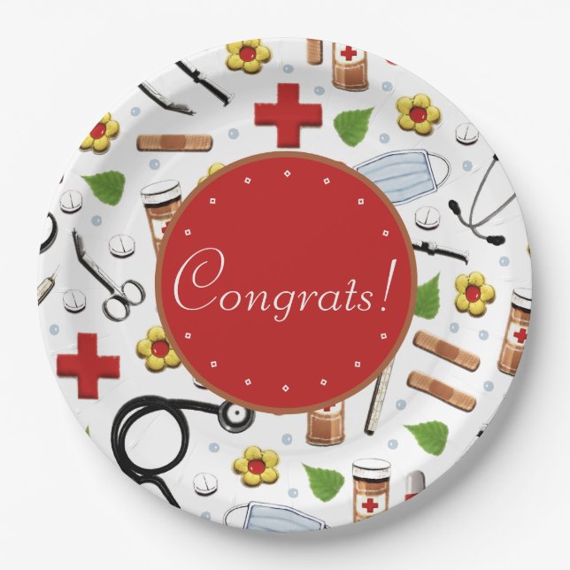 Assiettes En Carton Soins infirmiers (Devant)