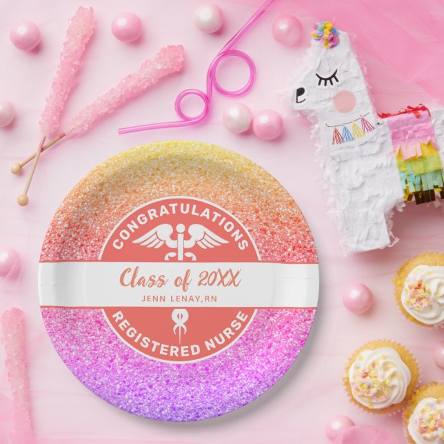 Assiettes En Carton Soins infirmiers RN Graduation Party Rainbow Parti (Fête)