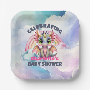 Assiettes En Carton Soirée Baby shower de Dragon Rose