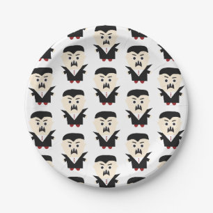 Assiettes En Carton Soirée costumée de vampire d'Halloween. Dracula po