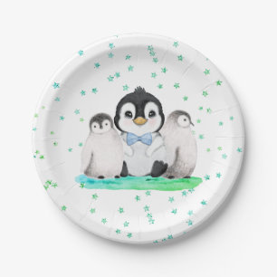 Assiettes En Carton Soirée d'anniversaire de Cute Penguin