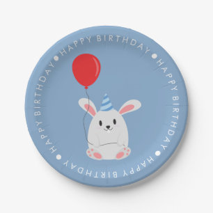 Assiettes En Carton Soirée d'anniversaire de la mignonne Lapine