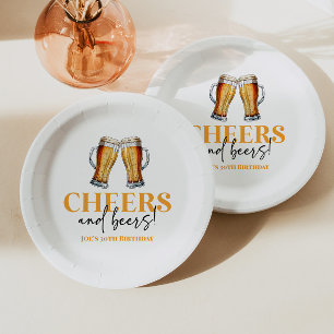 Assiettes En Carton Soirée d'anniversaire pour la bière et la bière