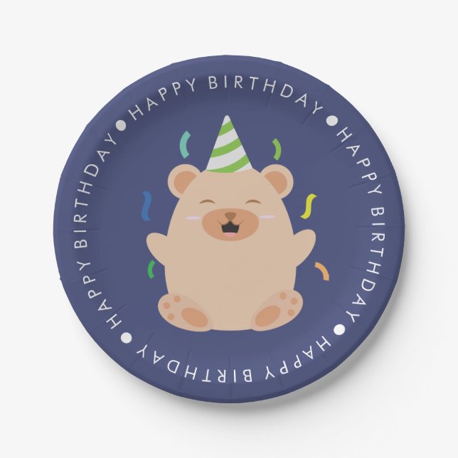 Assiettes En Carton Soirée d'anniversaire pour les enfants (Devant)