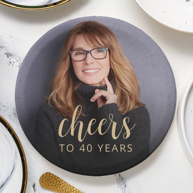 Assiettes En Carton Soirée de 40e anniversaire (Créateur téléchargé)