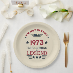 Assiettes En Carton Soirée de 50 ans vintage personnalisée
