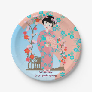 Assiettes En Carton Soirée de Geisha girl