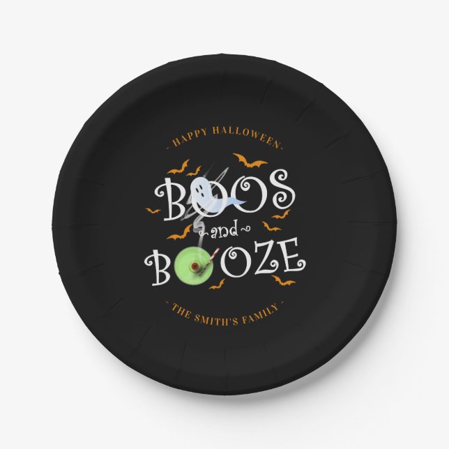 Assiettes En Carton Soirée d'Halloween en Booze (Devant)