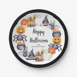 Assiettes En Carton Soirée d'Halloween pour les petits