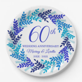Assiettes En Carton Soirée du 60e anniversaire de l'élégante couronne 