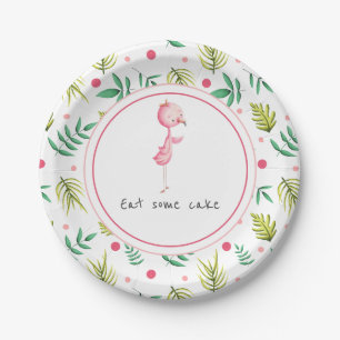 Assiettes En Carton Soirée Flamant rose