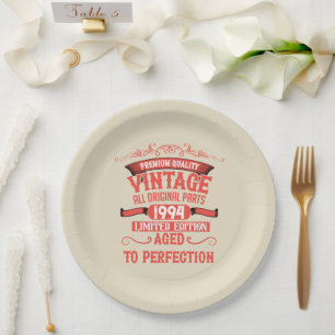 Assiettes En Carton Soirée personnalisée de trente vintages 30e annive