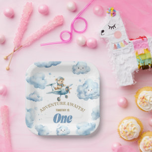 Assiettes En Carton Soirée Skyward de l'ours : Plaque Papier d'anniver